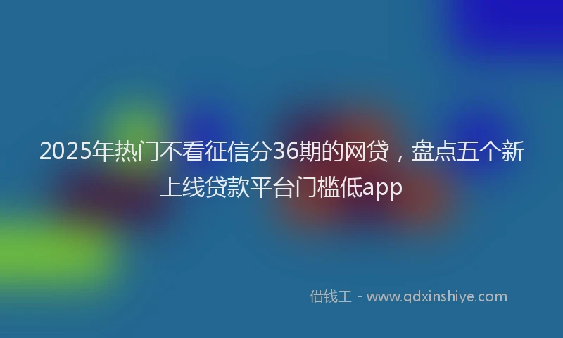 2025年热门不看征信分36期的网贷，盘点五个新上线贷款平台门槛低app