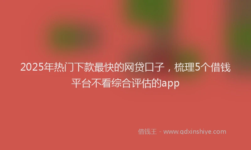 2025年热门下款最快的网贷口子，梳理5个借钱平台不看综合评估的app