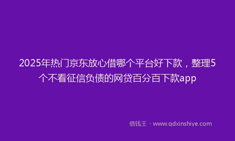 2025年热门京东放心借哪个平台好下款，整理5个不看征信负债的网贷百分百下款app