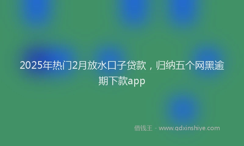 2025年热门2月放水口子贷款，归纳五个网黑逾期下款app