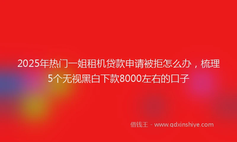 2025年热门一姐租机贷款申请被拒怎么办，梳理5个无视黑白下款8000左右的口子