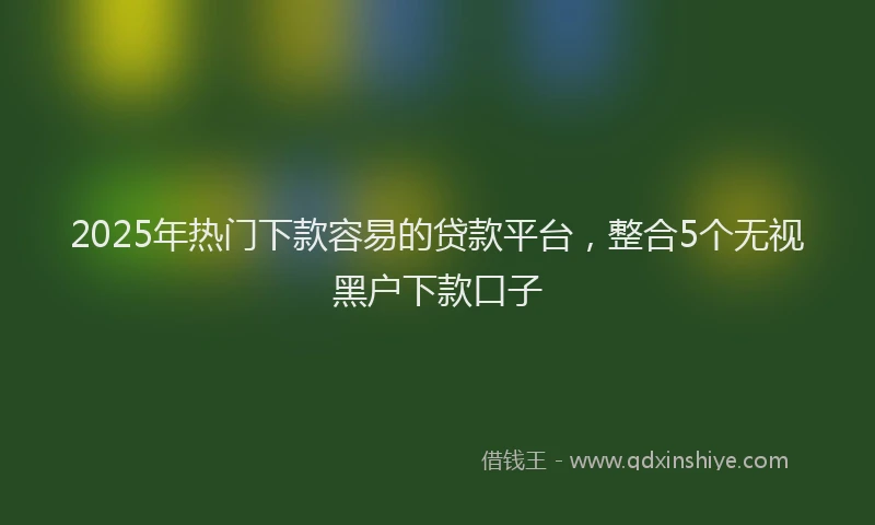 2025年热门下款容易的贷款平台，整合5个无视黑户下款口子
