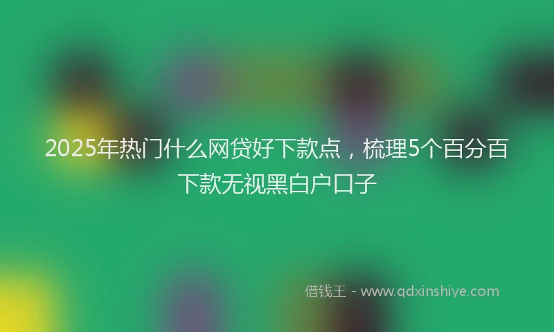 2025年热门什么网贷好下款点，梳理5个百分百下款无视黑白户口子