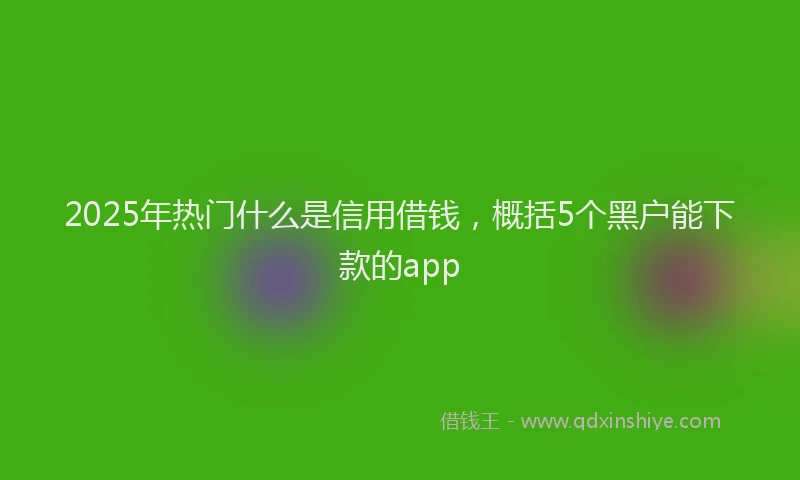 2025年热门什么是信用借钱，概括5个黑户能下款的app
