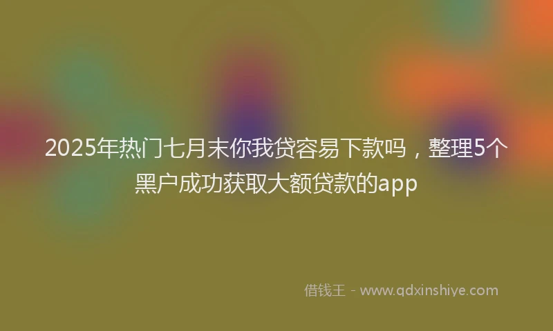 2025年热门七月末你我贷容易下款吗，整理5个黑户成功获取大额贷款的app