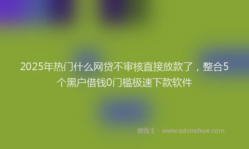 2025年热门什么网贷不审核直接放款了，整合5个黑户借钱0门槛极速下款软件