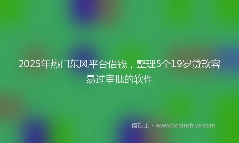 2025年热门东风平台借钱，整理5个19岁贷款容易过审批的软件