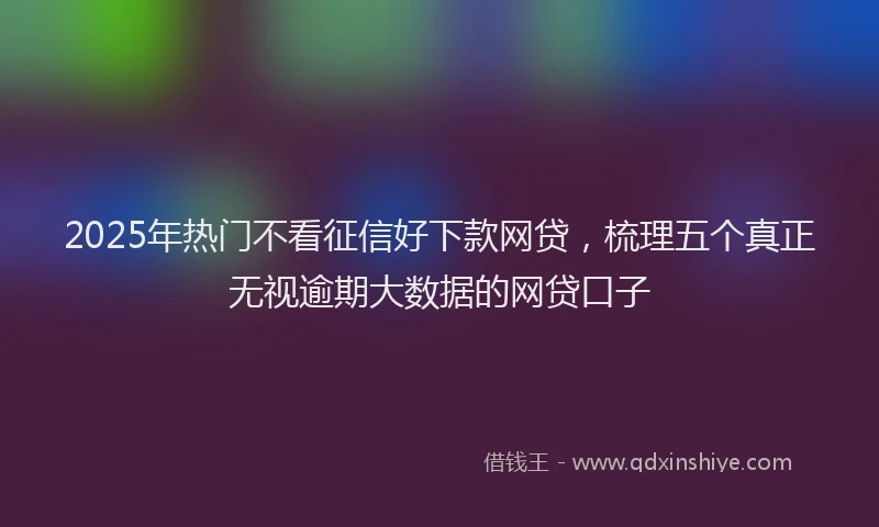 2025年热门不看征信好下款网贷，梳理五个真正无视逾期大数据的网贷口子