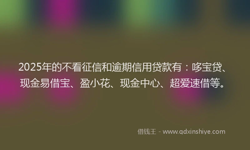 2025年的不看征信和逾期信用贷款有：哆宝贷、现金易借宝、盈小花、现金中心、超爱速借等。