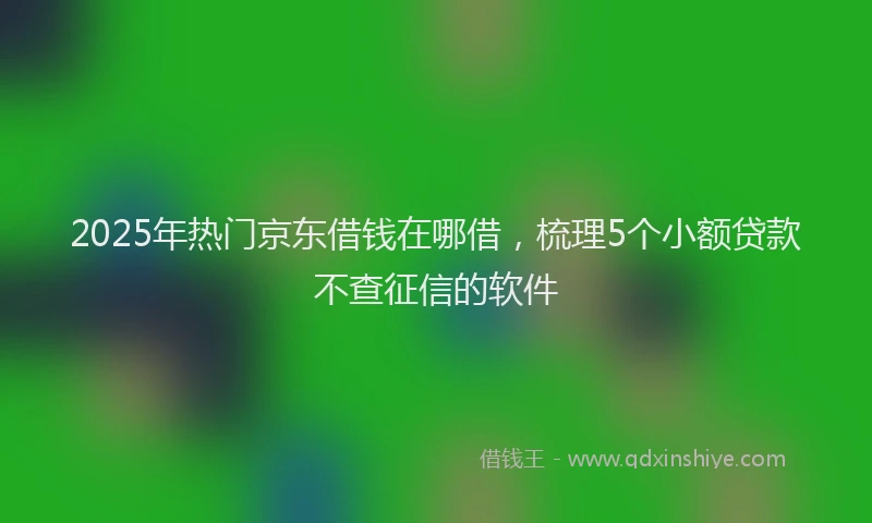 2025年热门京东借钱在哪借，梳理5个小额贷款不查征信的软件