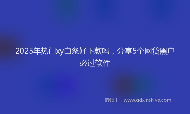 2025年热门xy白条好下款吗，分享5个网贷黑户必过软件