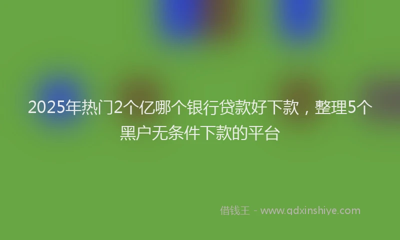 2025年热门2个亿哪个银行贷款好下款，整理5个黑户无条件下款的平台