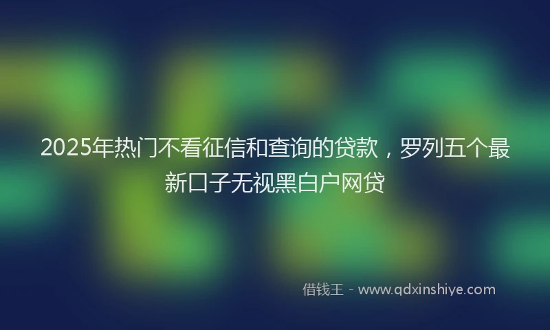 2025年热门不看征信和查询的贷款，罗列五个最新口子无视黑白户网贷