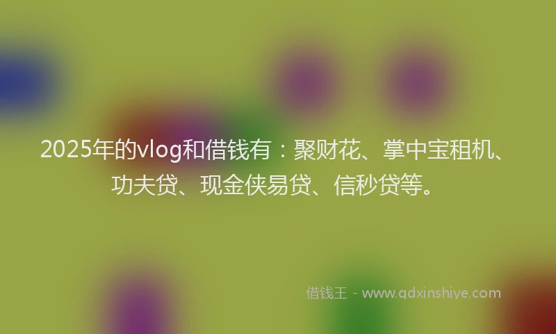 2025年的vlog和借钱有：聚财花、掌中宝租机、功夫贷、现金侠易贷、信秒贷等。