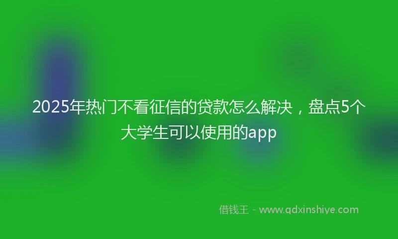 2025年热门不看征信的贷款怎么解决，盘点5个大学生可以使用的app