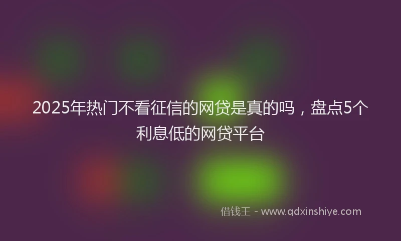 2025年热门不看征信的网贷是真的吗，盘点5个利息低的网贷平台