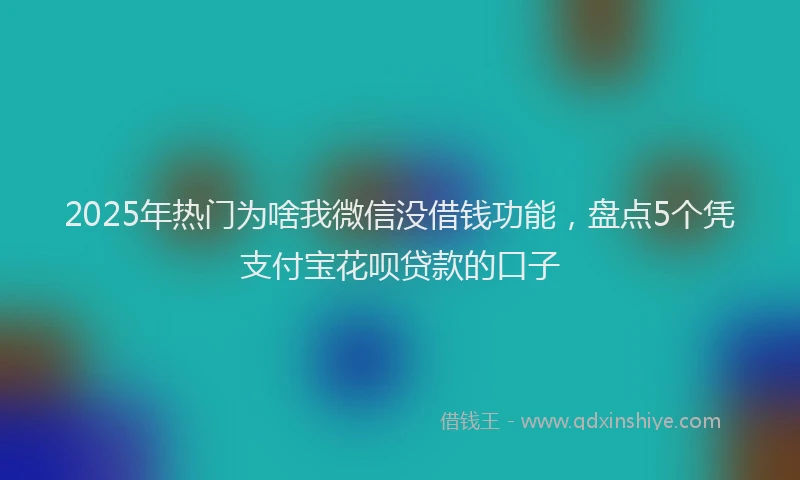 2025年热门为啥我微信没借钱功能，盘点5个凭支付宝花呗贷款的口子