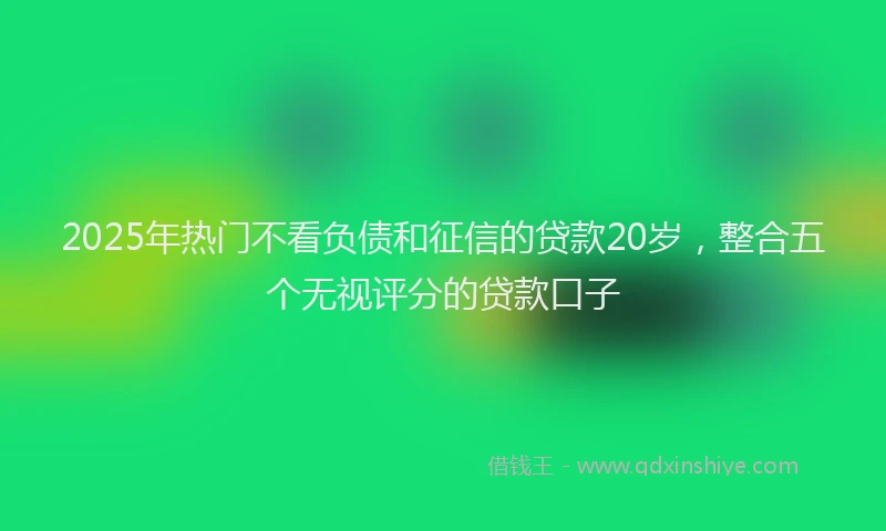 2025年热门不看负债和征信的贷款20岁，整合五个无视评分的贷款口子