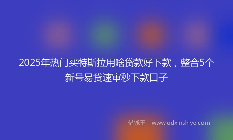 2025年热门买特斯拉用啥贷款好下款，整合5个新号易贷速审秒下款口子