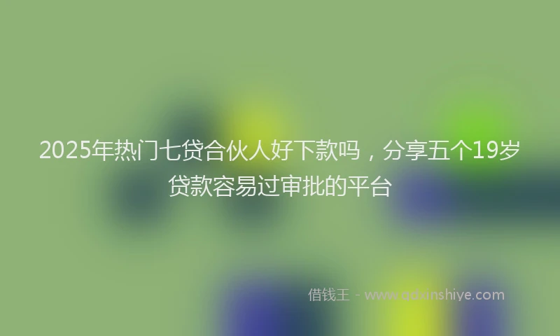 2025年热门七贷合伙人好下款吗，分享五个19岁贷款容易过审批的平台