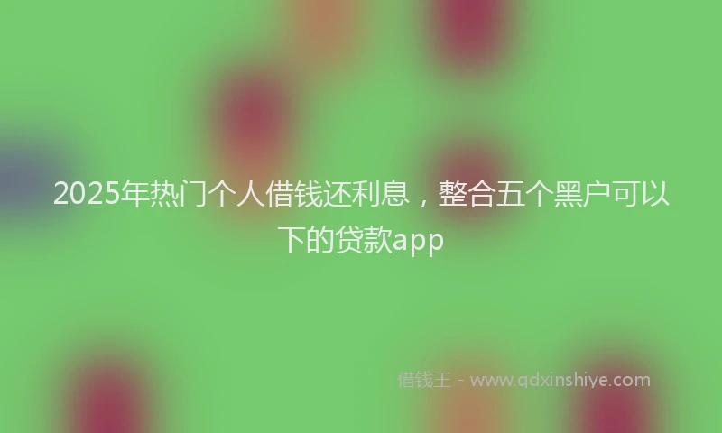 2025年热门个人借钱还利息，整合五个黑户可以下的贷款app