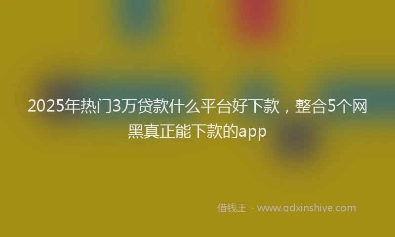2025年热门3万贷款什么平台好下款，整合5个网黑真正能下款的app