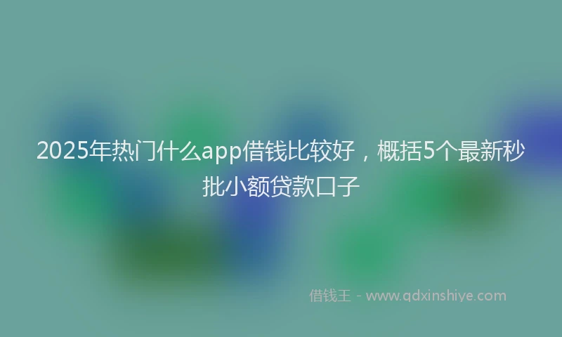 2025年热门什么app借钱比较好，概括5个最新秒批小额贷款口子