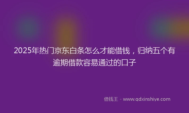 2025年热门京东白条怎么才能借钱，归纳五个有逾期借款容易通过的口子