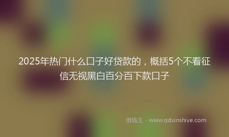 2025年热门什么口子好贷款的，概括5个不看征信无视黑白百分百下款口子
