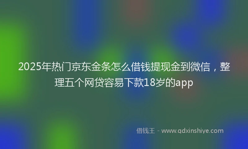 2025年热门京东金条怎么借钱提现金到微信，整理五个网贷容易下款18岁的app