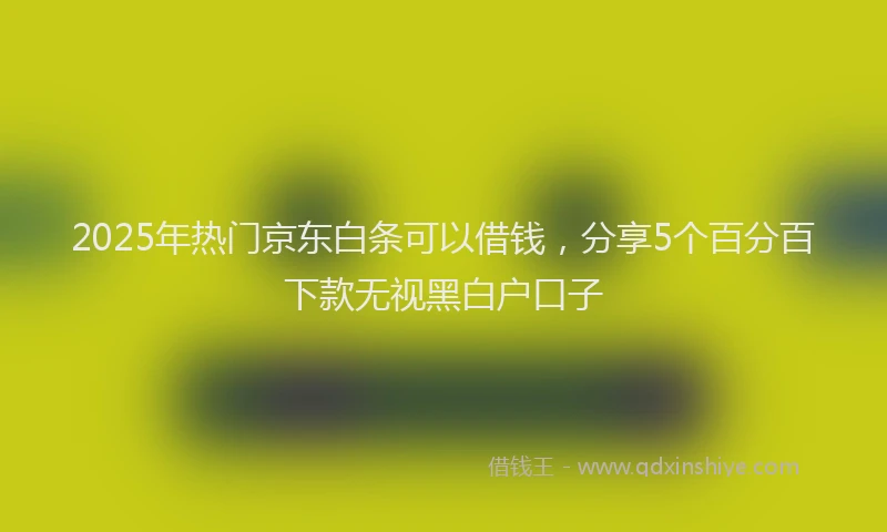 2025年热门京东白条可以借钱，分享5个百分百下款无视黑白户口子