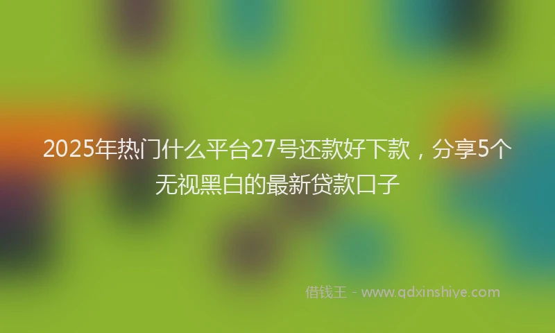2025年热门什么平台27号还款好下款，分享5个无视黑白的最新贷款口子