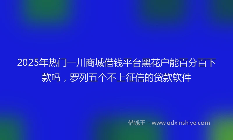 2025年热门一川商城借钱平台黑花户能百分百下款吗，罗列五个不上征信的贷款软件