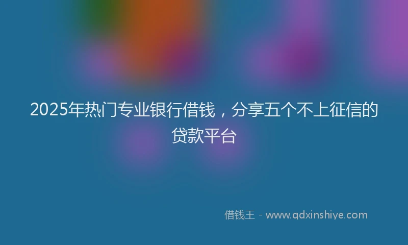 2025年热门专业银行借钱，分享五个不上征信的贷款平台