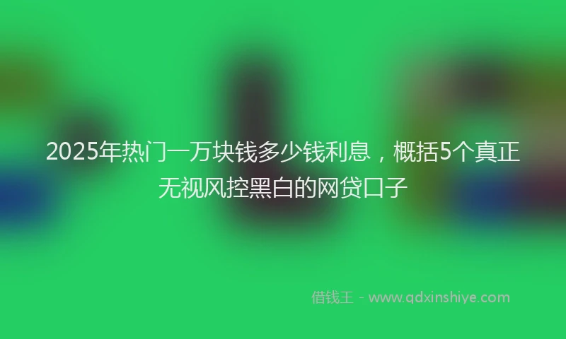 2025年热门一万块钱多少钱利息，概括5个真正无视风控黑白的网贷口子