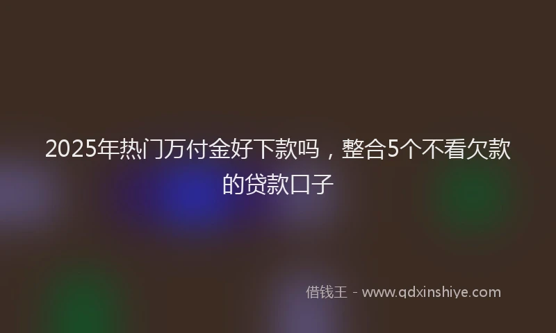 2025年热门万付金好下款吗，整合5个不看欠款的贷款口子