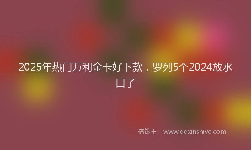2025年热门万利金卡好下款，罗列5个2024放水口子