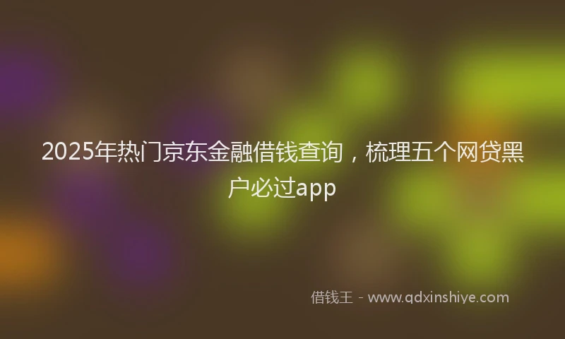 2025年热门京东金融借钱查询，梳理五个网贷黑户必过app