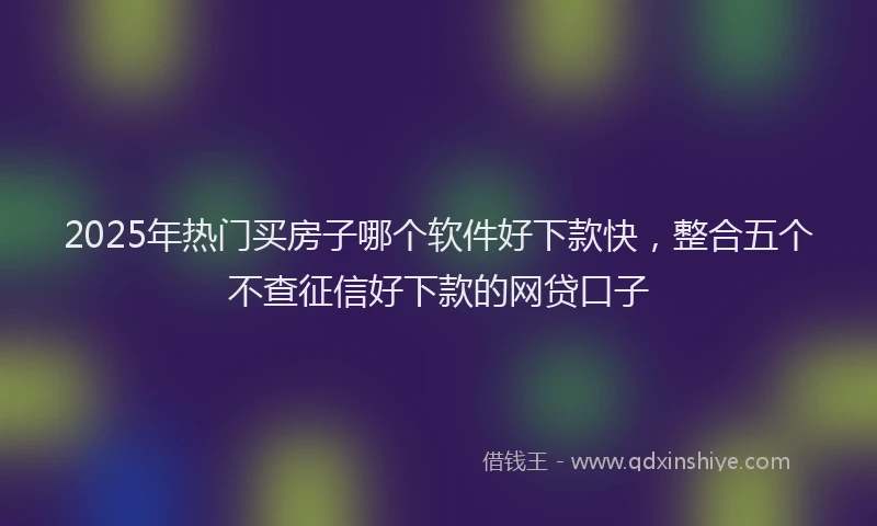 2025年热门买房子哪个软件好下款快，整合五个不查征信好下款的网贷口子
