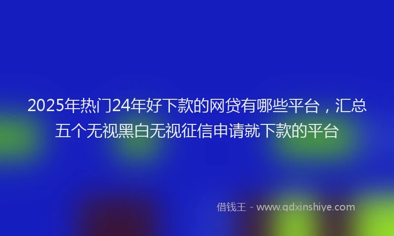 2025年热门24年好下款的网贷有哪些平台，汇总五个无视黑白无视征信申请就下款的平台