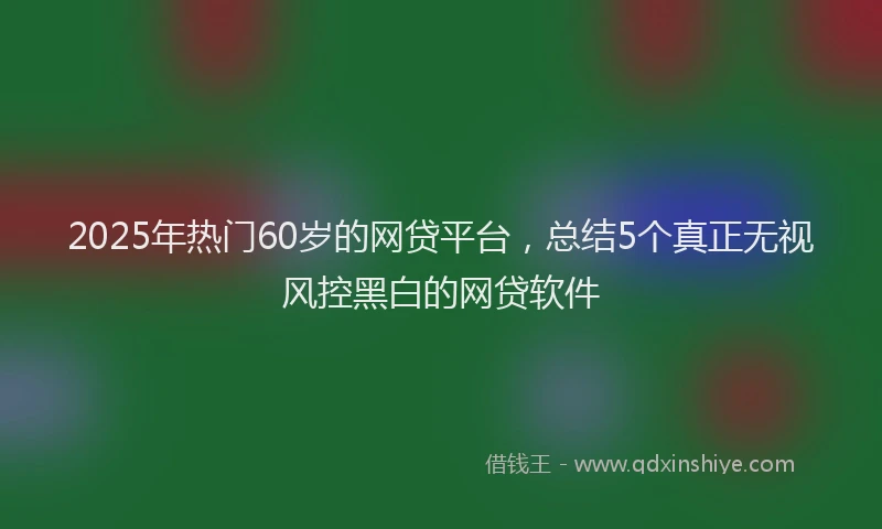 2025年热门60岁的网贷平台，总结5个真正无视风控黑白的网贷软件