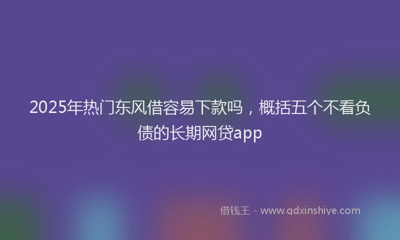 2025年热门东风借容易下款吗，概括五个不看负债的长期网贷app
