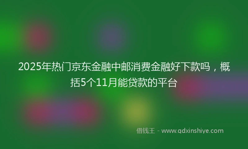 2025年热门京东金融中邮消费金融好下款吗，概括5个11月能贷款的平台