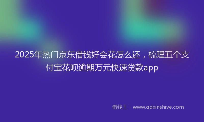 2025年热门京东借钱好会花怎么还，梳理五个支付宝花呗逾期万元快速贷款app