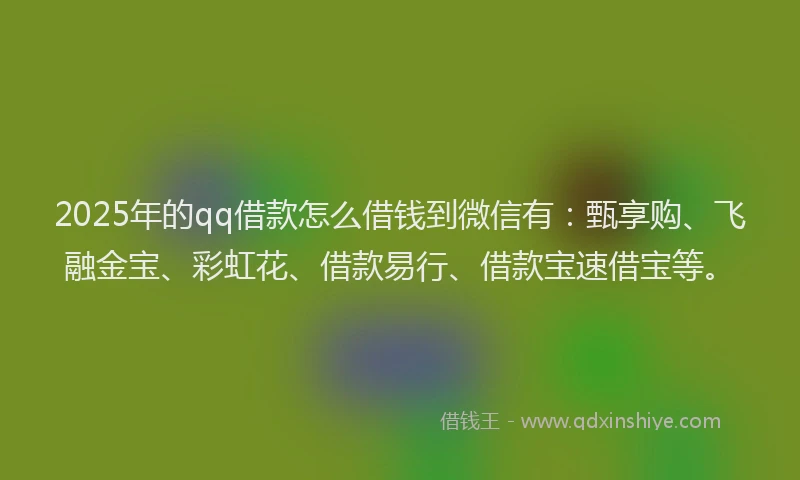 2025年的qq借款怎么借钱到微信有：甄享购、飞融金宝、彩虹花、借款易行、借款宝速借宝等。