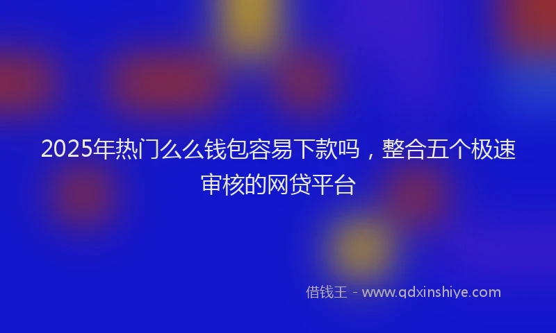 2025年热门么么钱包容易下款吗，整合五个极速审核的网贷平台