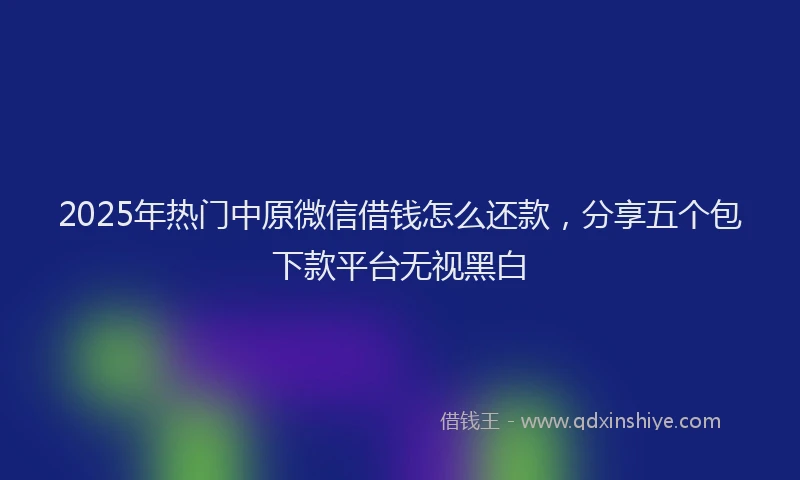 2025年热门中原微信借钱怎么还款，分享五个包下款平台无视黑白
