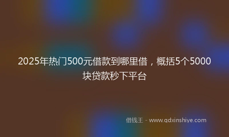 2025年热门500元借款到哪里借，概括5个5000块贷款秒下平台