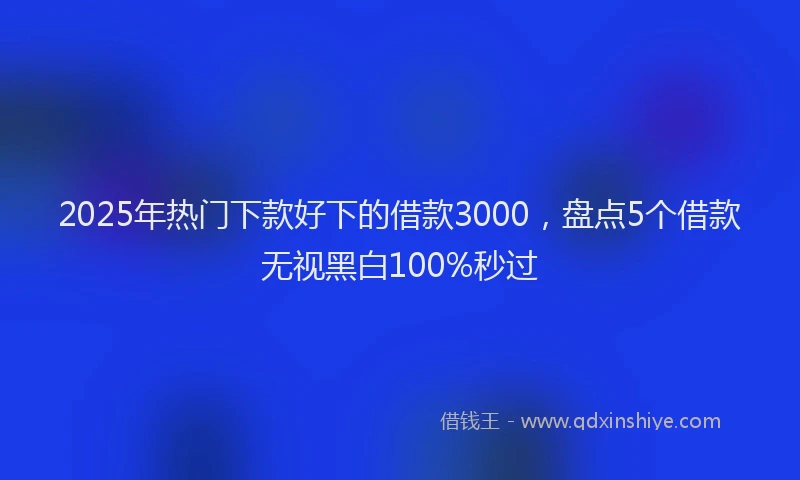2025年热门下款好下的借款3000，盘点5个借款无视黑白100%秒过