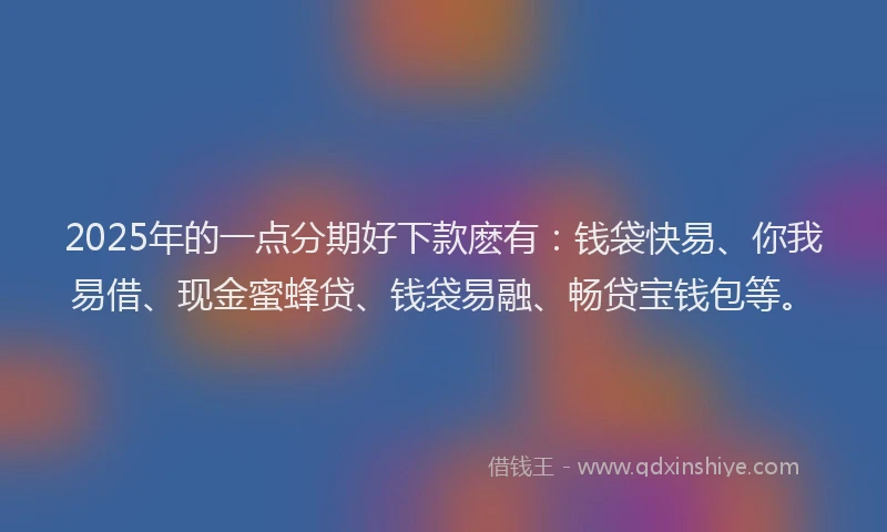 2025年的一点分期好下款麽有：钱袋快易、你我易借、现金蜜蜂贷、钱袋易融、畅贷宝钱包等。